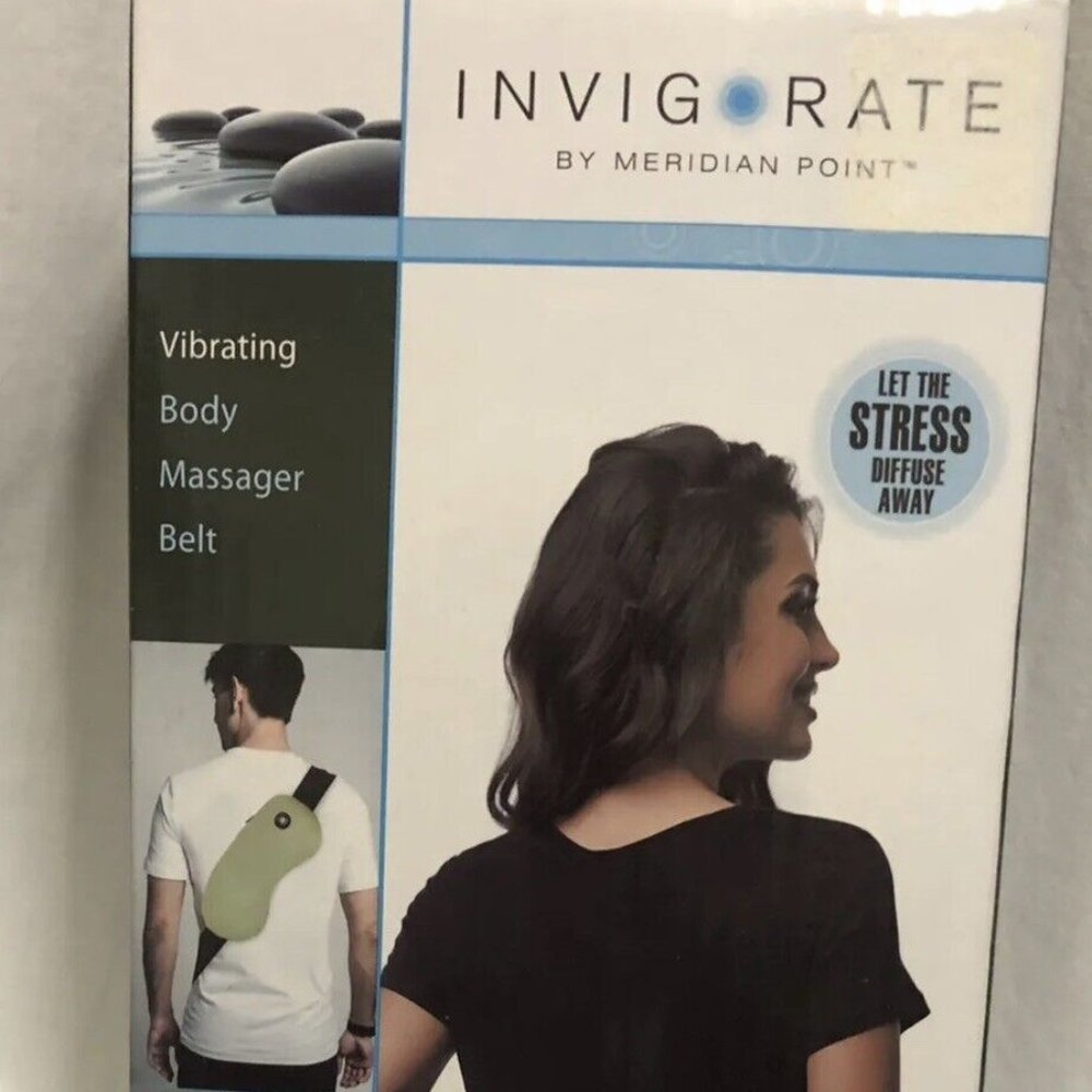 NWT Invigorate Vibrating Body Massage Belt - Blue